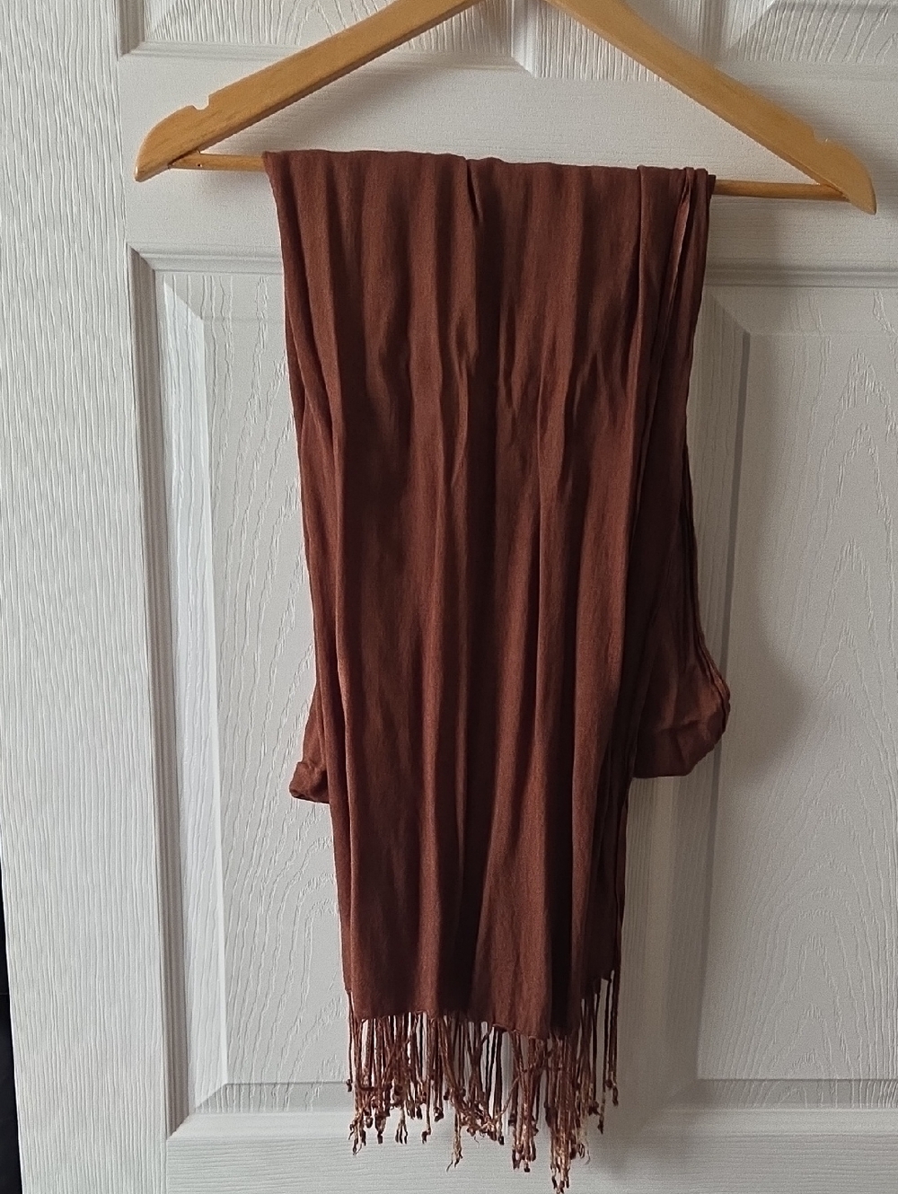 Brown Fringe Scarf - Women's Lightweight Wrap